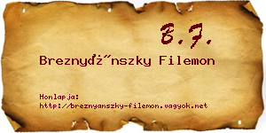 Breznyánszky Filemon névjegykártya